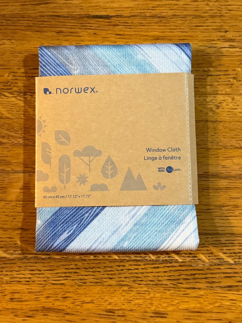 Norwex Window Cloth Weathered Wood Dark Blue Trim Limited Edition NWT